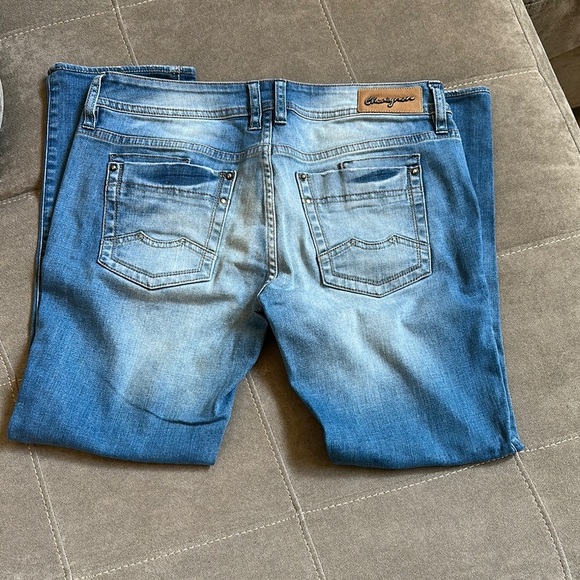 Blue Skinny Jeans with Gradient Fading - Picture 3 of 11